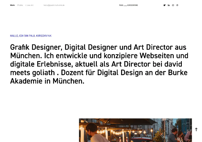 Paul Kirschvink's European-style graphic design Adobe Portfolio using the Andreas theme with structured grids